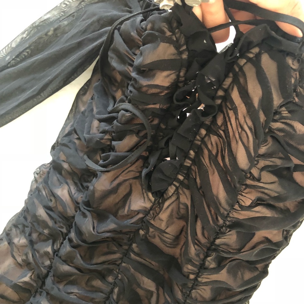 Fashion Nova Rouched Maura Mesh Dress - Picture 5 of 5